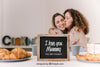 Slate Mockup For Mothers Day With Breakfast And Kiss Psd