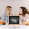 Slate Mockup For Mothers Day With Breakfast Psd