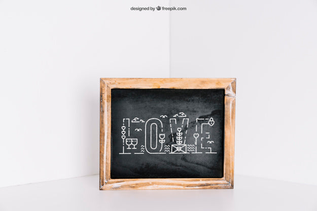 Slate Mockup In Corner Psd