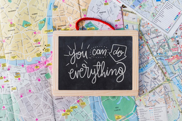 Slate Mockup On City Map Psd