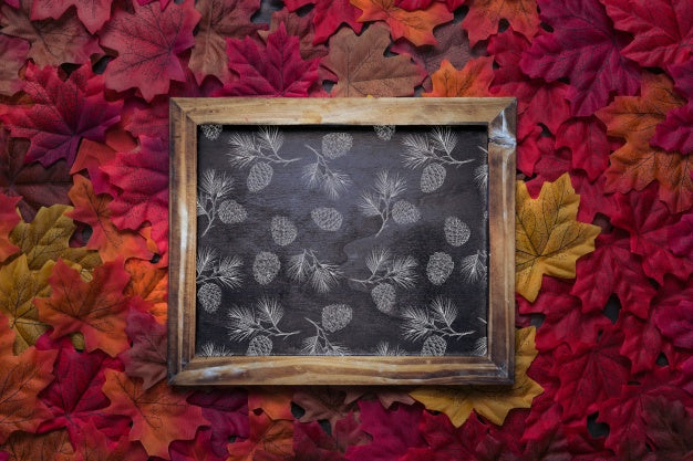 Slate Mockup With Autumn Concept Psd