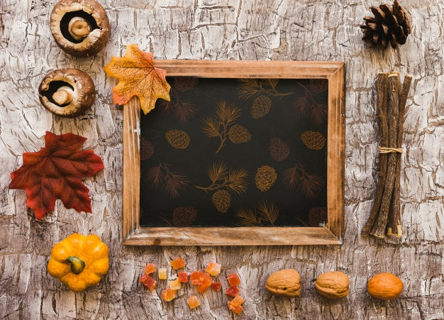Slate Mockup With Autumn Concept Psd