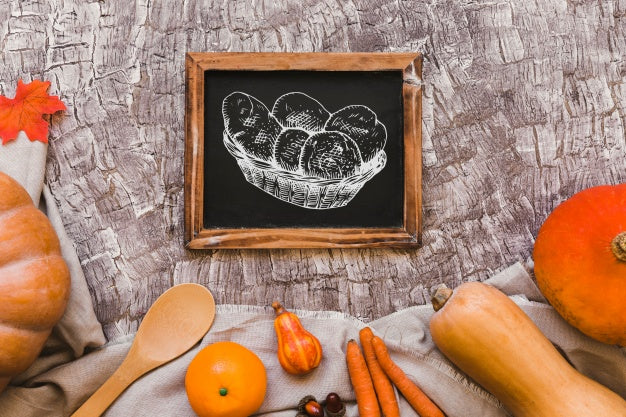 Slate Mockup With Autumn Concept Psd