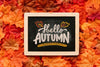Slate Mockup With Autumn Concept Psd