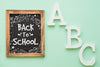 Slate Mockup With Back To School Concept Psd