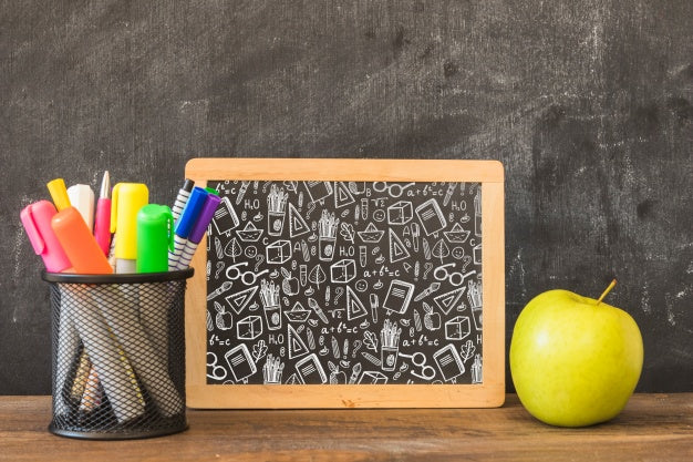 Slate Mockup With Back To School Concept Psd