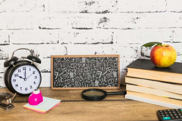 Slate Mockup With Back To School Concept Psd