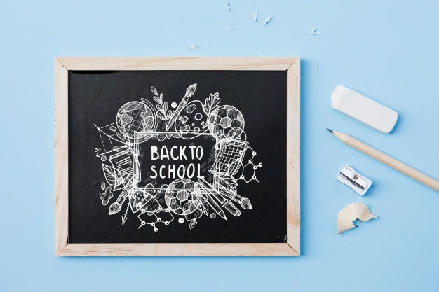 Slate Mockup With Back To School Concept Psd
