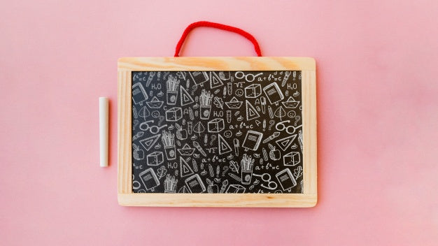 Slate Mockup With Back To School Concept Psd