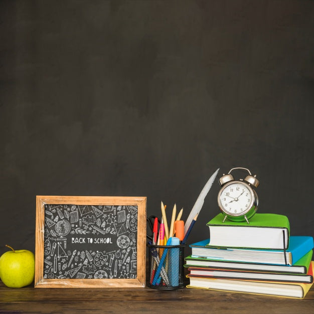 Slate Mockup With Back To School Concept Psd