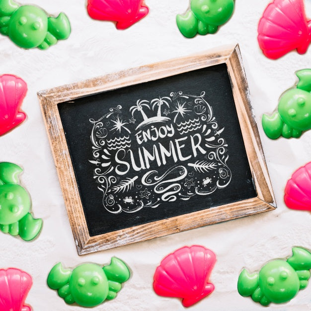 Slate Mockup With Beach Concept Psd