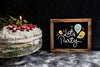 Slate Mockup With Birthday Cake Psd