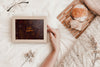 Slate Mockup With Breakfast On Bed Psd