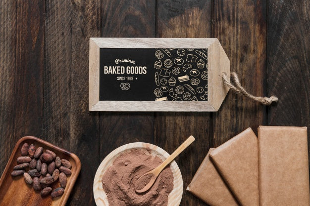 Slate Mockup With Chocolate Concept Psd