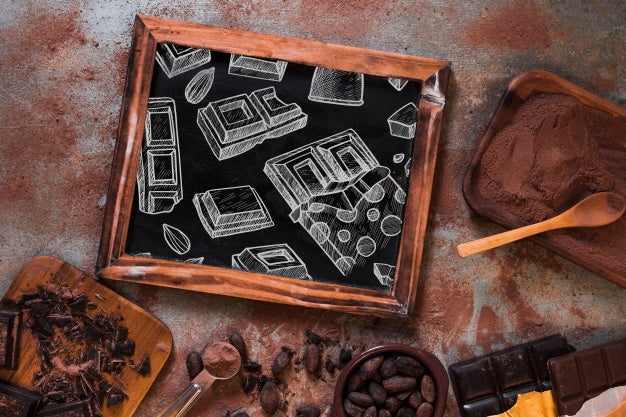 Slate Mockup With Chocolate Concept Psd