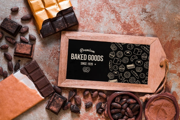 Slate Mockup With Chocolate Concept Psd