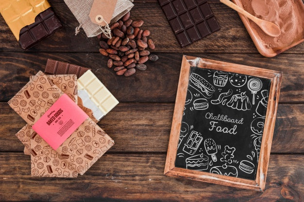 Slate Mockup With Chocolate Concept Psd