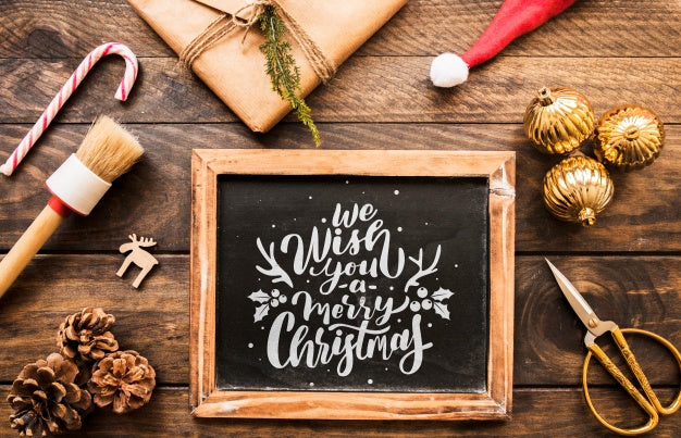 Slate Mockup With Christmas Concept Psd