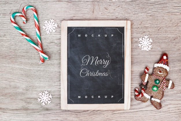 Slate Mockup With Christmas Concept Psd