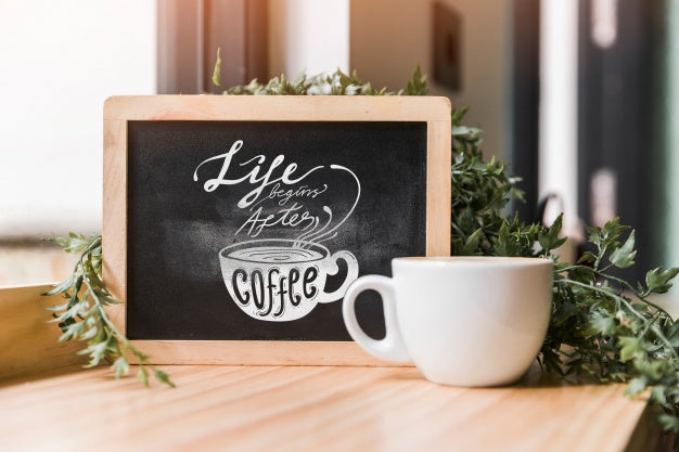 Slate Mockup With Coffee Concept Psd