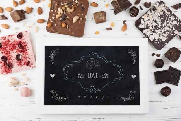 Slate Mockup With Delicious Pastry Psd