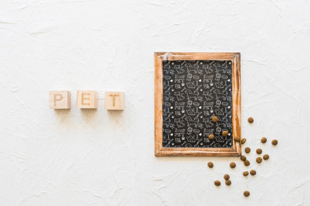 Slate Mockup With Dog Concept Psd