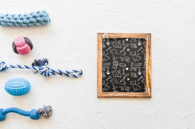 Slate Mockup With Dog Concept Psd