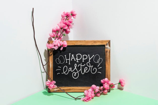Slate Mockup With Easter Concept Psd