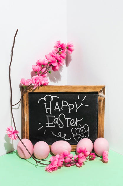 Slate Mockup With Easter Concept Psd