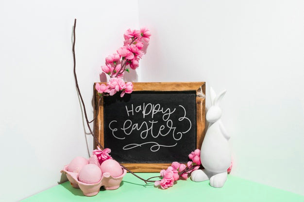 Slate Mockup With Easter Concept Psd
