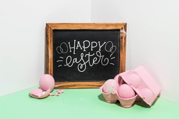 Slate Mockup With Easter Concept Psd