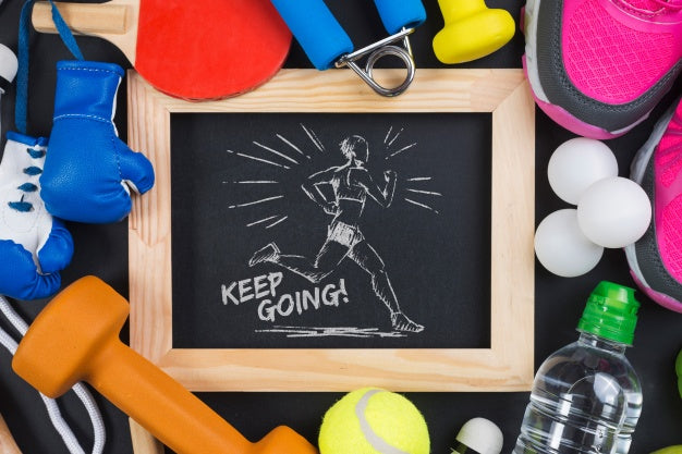 Slate Mockup With Fitness Concept Psd