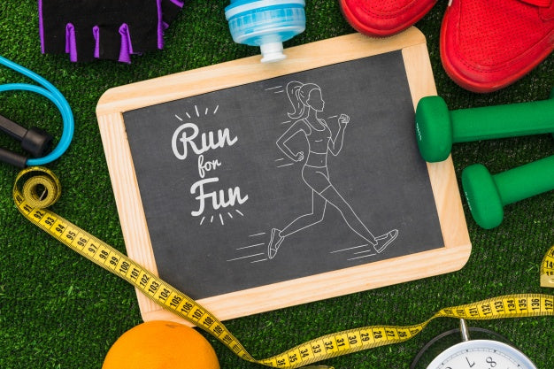 Slate Mockup With Fitness Concept Psd