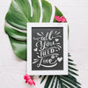 Slate Mockup With Floral Valentines Day Concept Psd