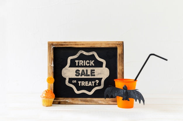Slate Mockup With Halloween Concept Psd