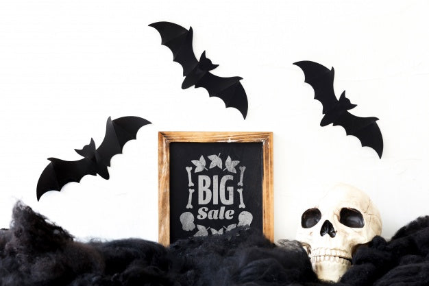 Slate Mockup With Halloween Concept Psd