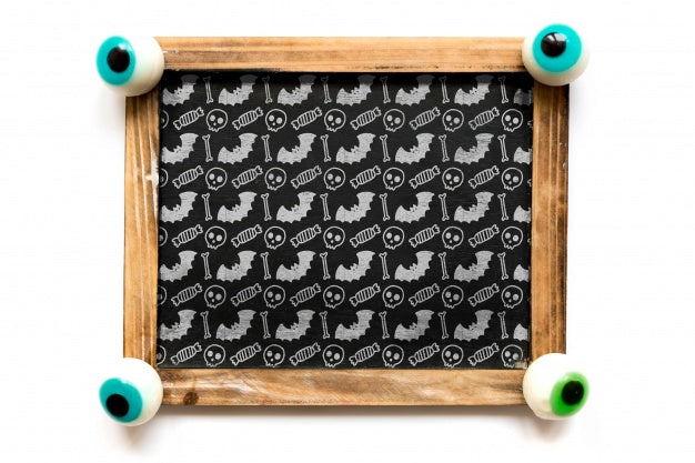 Slate Mockup With Halloween Concept Psd