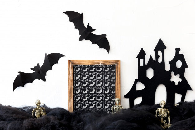 Slate Mockup With Halloween Concept Psd