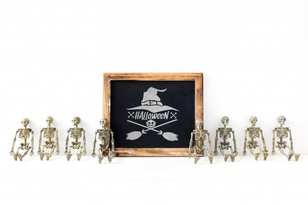 Slate Mockup With Halloween Concept Psd