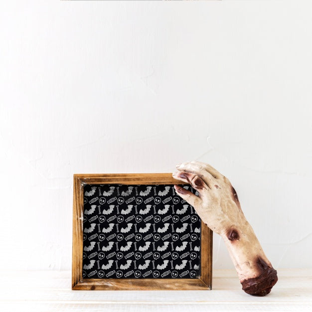 Slate Mockup With Halloween Concept Psd