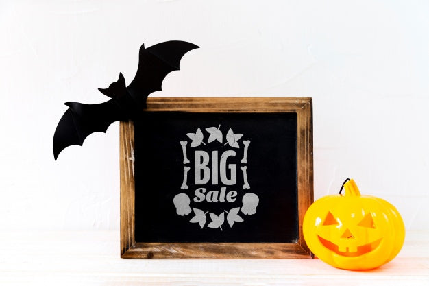 Slate Mockup With Halloween Concept Psd