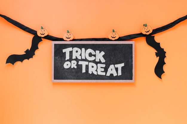Slate Mockup With Halloween Concept Psd
