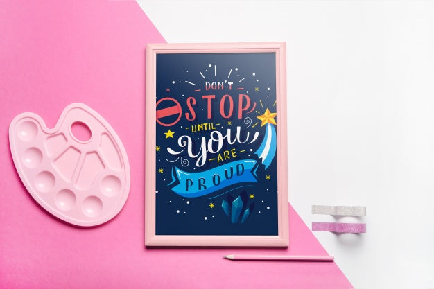 Slate Mockup With Paint Concept Psd