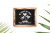 Slate Mockup With Palm Tree Leaf Psd