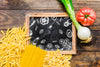 Slate Mockup With Pasta Concept Psd