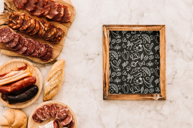 Slate Mockup With Traditional Spanish Food Psd