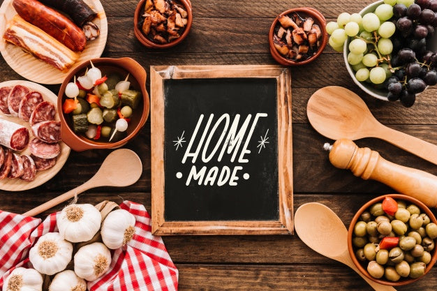 Slate Mockup With Traditional Spanish Food Psd