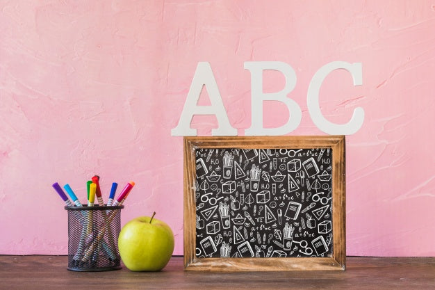 Slate Still Life Mockup With Back To School Concept Psd