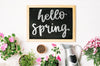 Slate Template For Spring With Flowers Psd