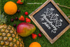 Slate With Summer Fruits Psd